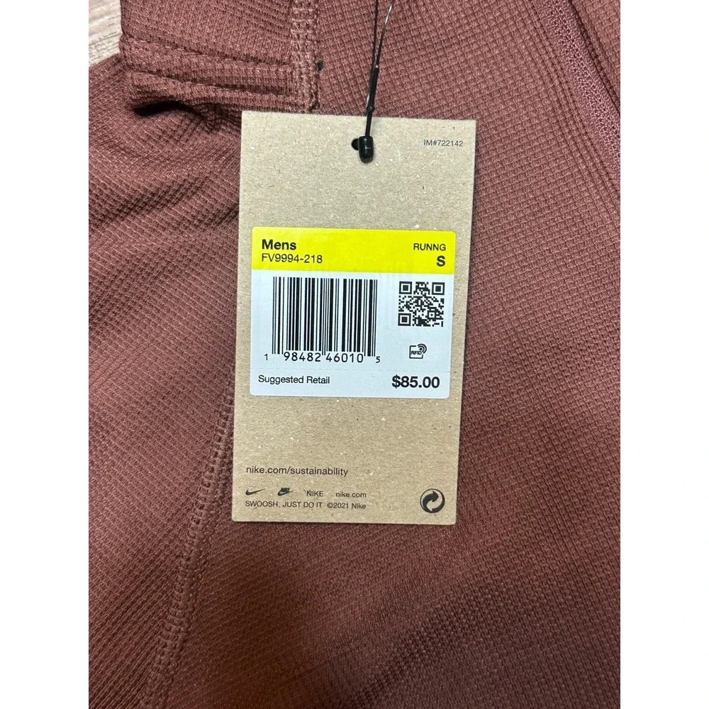 Nike Trail Mens Dri-FIT Half Zip Running Pullover Brown (FV9994-218) Sz S